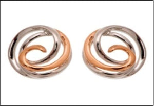 Jewelove™ Earrings Designer Plain Platinum & Rose Gold Earrings JL PT E