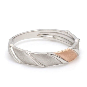 Jewelove™ Rings Designer Plain Platinum & Rose Gold Love Bands JL PT 910