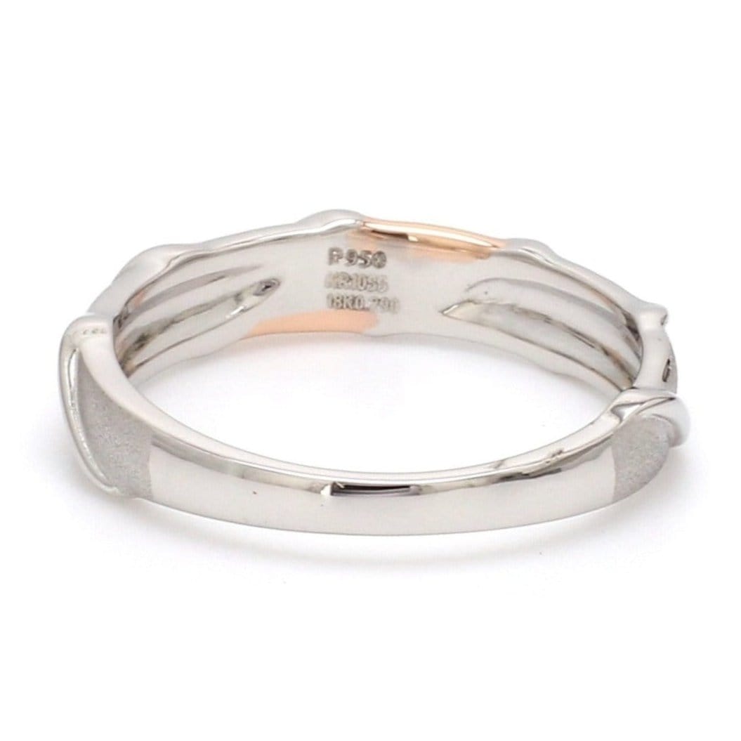 Jewelove™ Rings Designer Plain Platinum & Rose Gold Love Bands JL PT 910