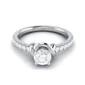 Jewelove™ Rings J VS / Women's Band only Designer Platinum 1-Carat Solitaire Engagement Ring for Women with Diamond Accents JL PT G 113-D