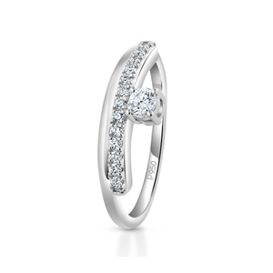 Jewelove™ Rings Designer Platinum Couple Diamonds Ring JL PT 1261