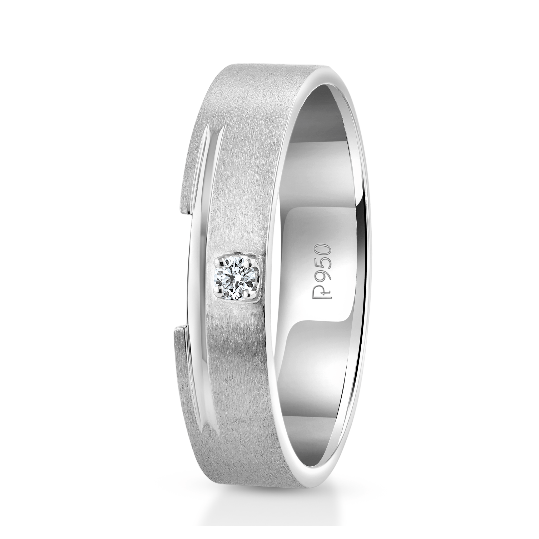 Jewelove™ Rings Men's Band only Designer Platinum Couple Diamonds Ring JL PT 1261