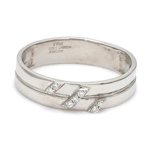 Jewelove™ Rings Designer Platinum Couple Rings with Diamonds JL PT 452