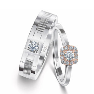 Jewelove™ Rings Both / SI IJ Designer Platinum Couple Rings with Diamonds JL PT 920