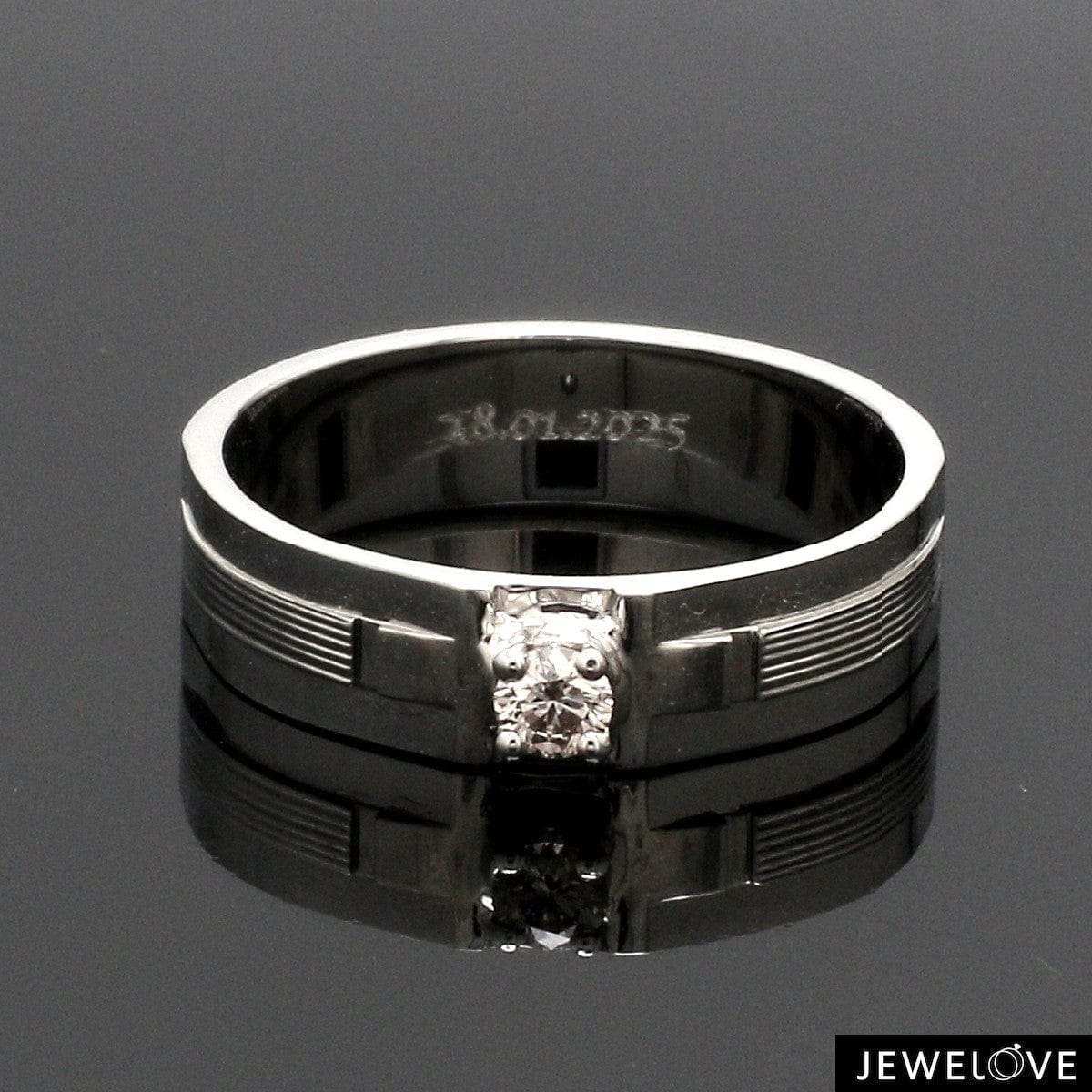 Jewelove™ Rings Men's Band only / SI IJ Designer Platinum Couple Rings with Diamonds JL PT 920