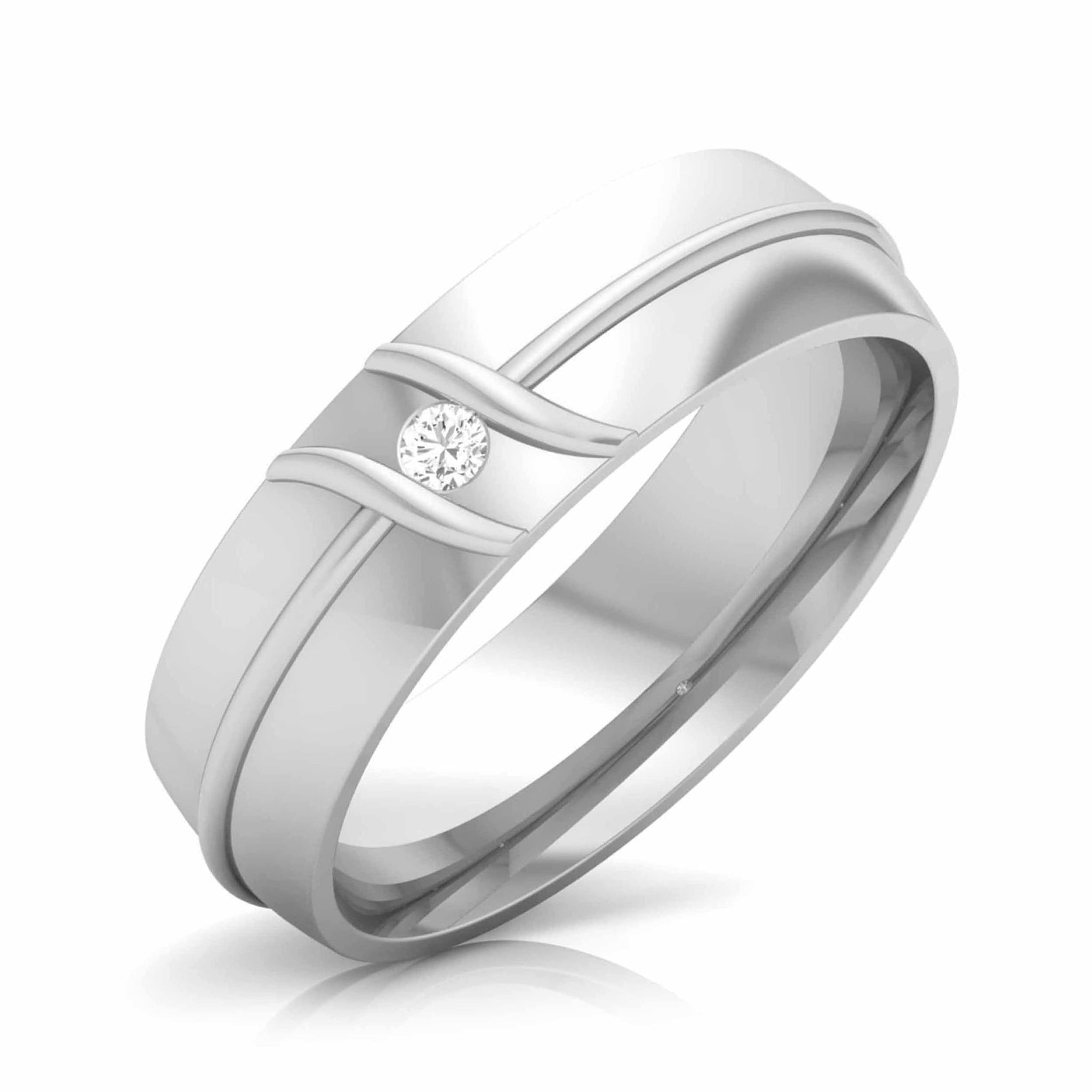 Jewelove™ Rings Designer Platinum Diamond Couple Ring JL PT CB 144