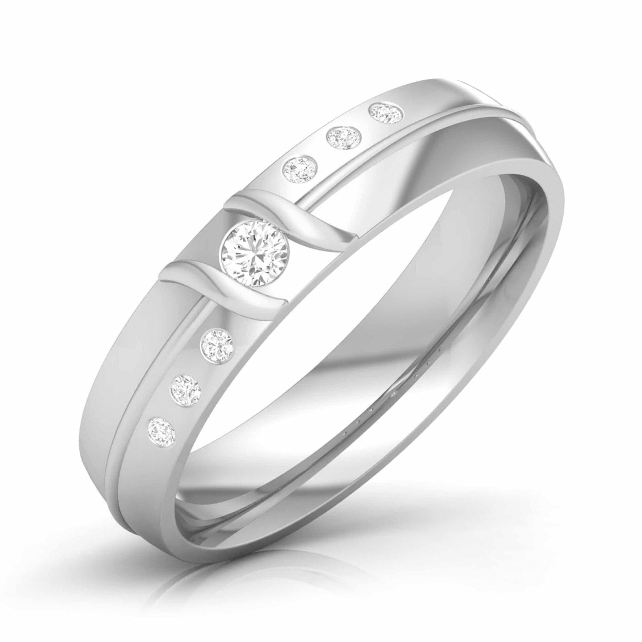 Jewelove™ Rings Designer Platinum Diamond Couple Ring JL PT CB 144