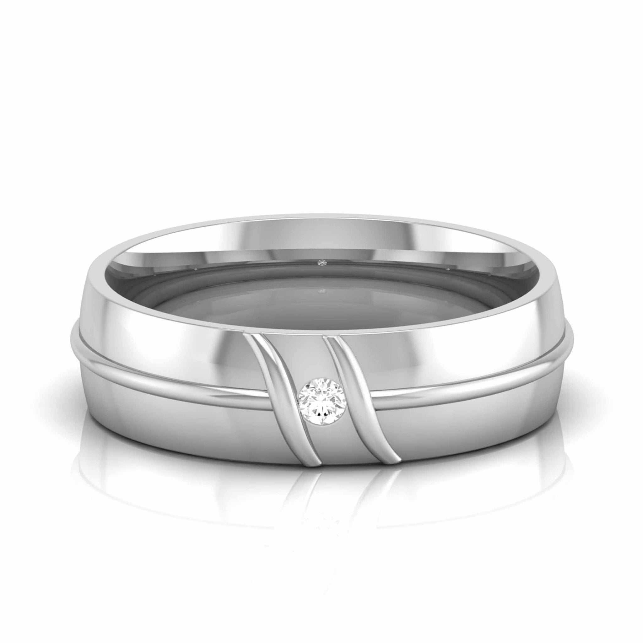 Jewelove™ Rings Men's Band only Designer Platinum Diamond Couple Ring JL PT CB 144