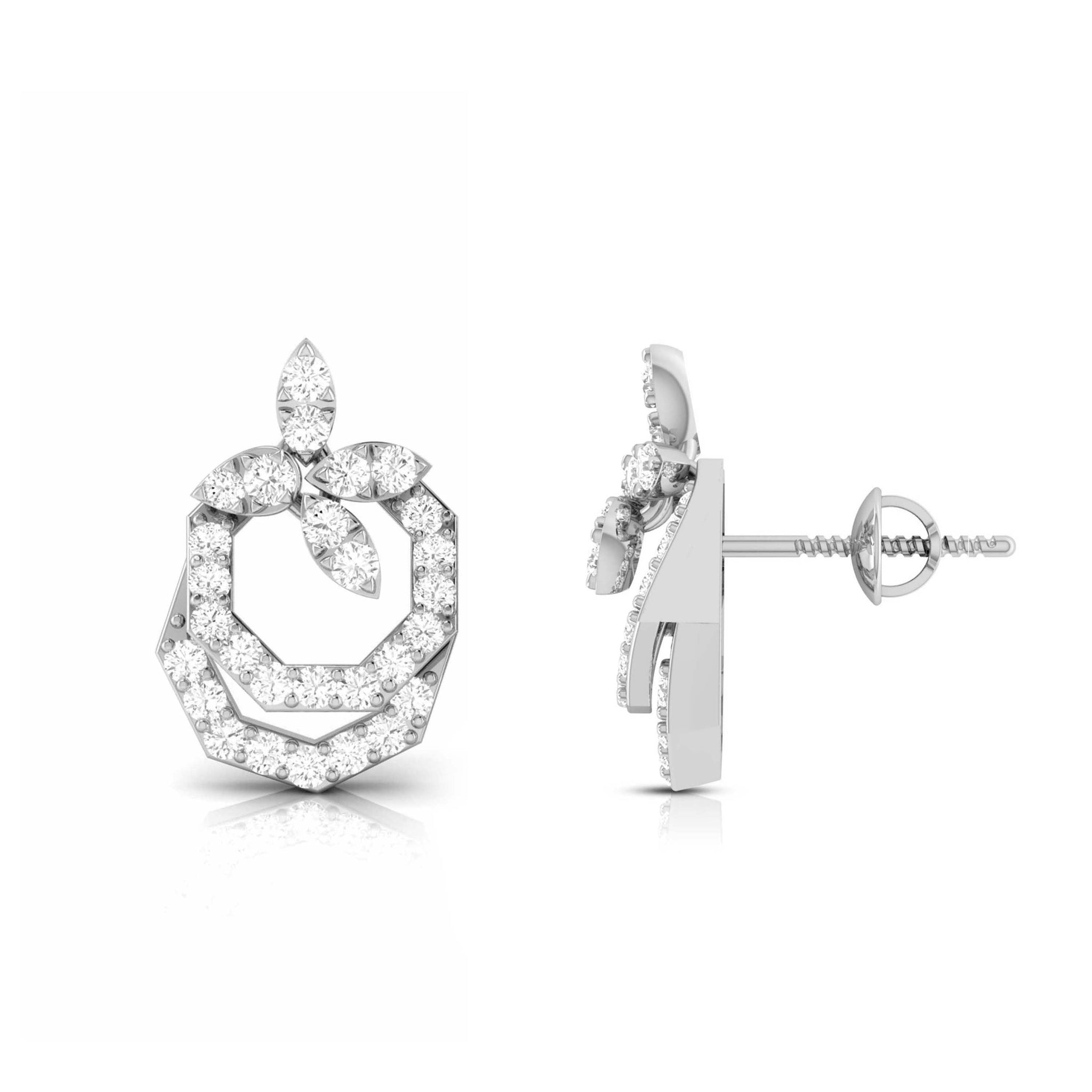 Jewelove™ Earrings Designer Platinum Diamond Earrings for Women JL PT E OLS 10