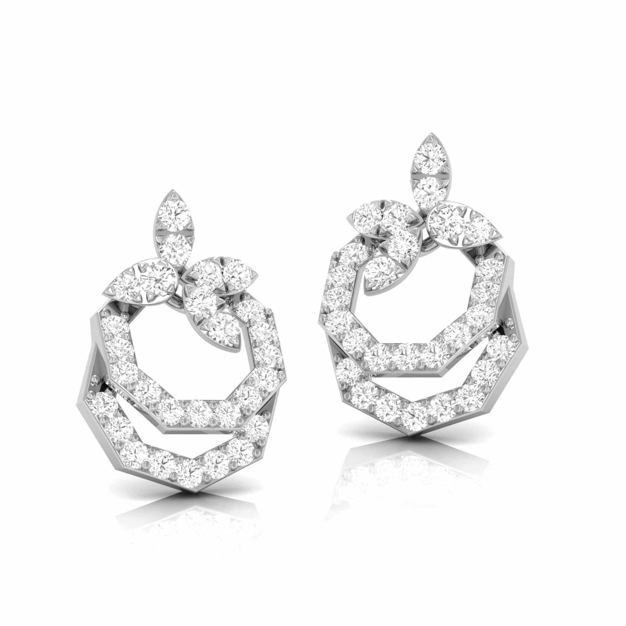 Jewelove™ Earrings Designer Platinum Diamond Earrings for Women JL PT E OLS 10