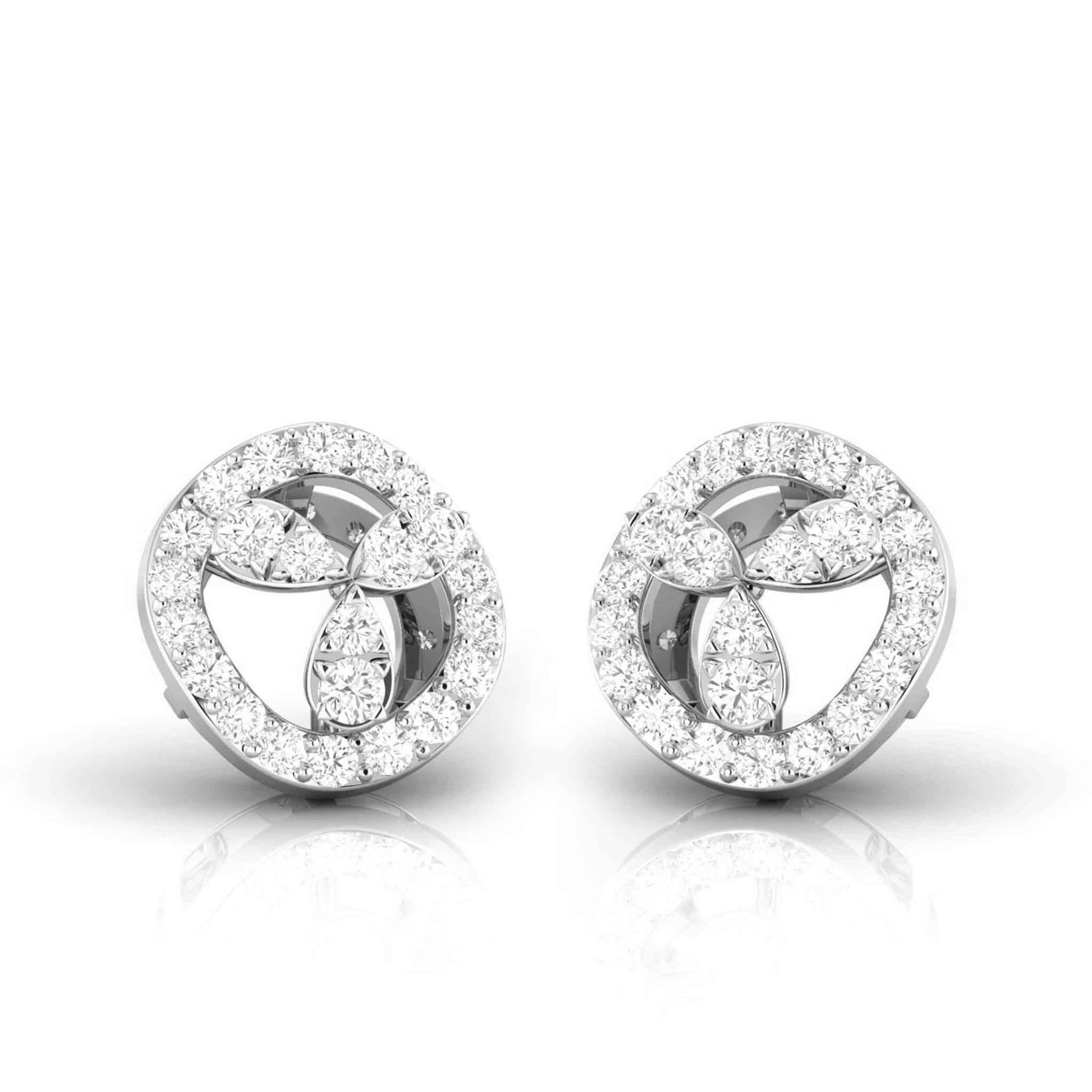 Jewelove™ Earrings SI IJ Designer Platinum Diamond Earrings for Women JL PT E OLS 29