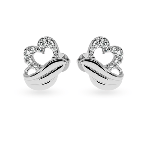 Jewelove™ Earrings SI IJ Designer Platinum Diamond Heart Earrings for Women  JL PT E LC834