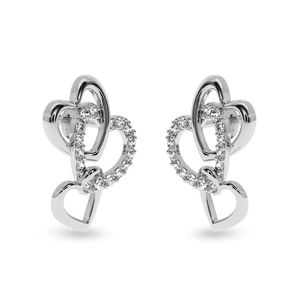 Jewelove™ Earrings Designer Platinum Diamond Heart Earrings JL PT E LC808