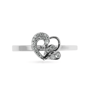 Jewelove™ Rings SI IJ Designer Platinum Diamond Heart Ring for Women JL PT LC878