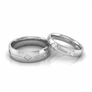 Jewelove™ Rings Both Designer Platinum Diamond Love Bands JL PT CB 115