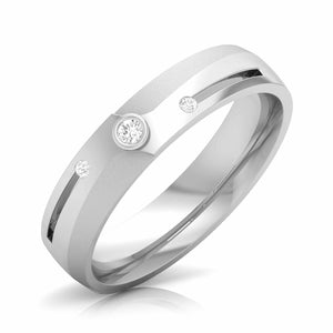 Jewelove™ Rings Men's Band only / SI IJ Designer Platinum Diamond Love Bands JL PT CB 60