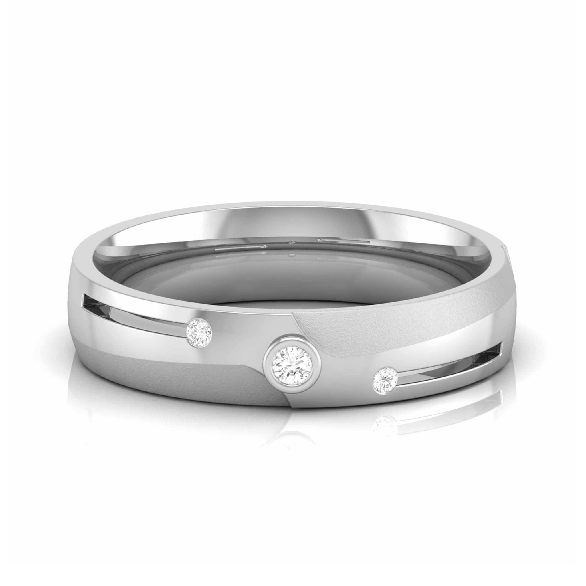 Jewelove™ Rings Women's Band only / SI IJ Designer Platinum Diamond Love Bands JL PT CB 60