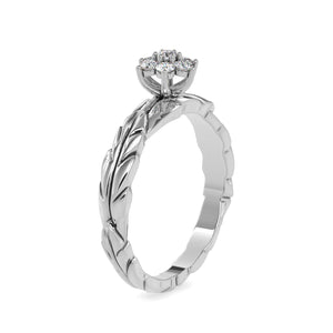 Jewelove™ Rings Designer Platinum Diamond Ring with Solitaire-Look for Women JL PT 0165