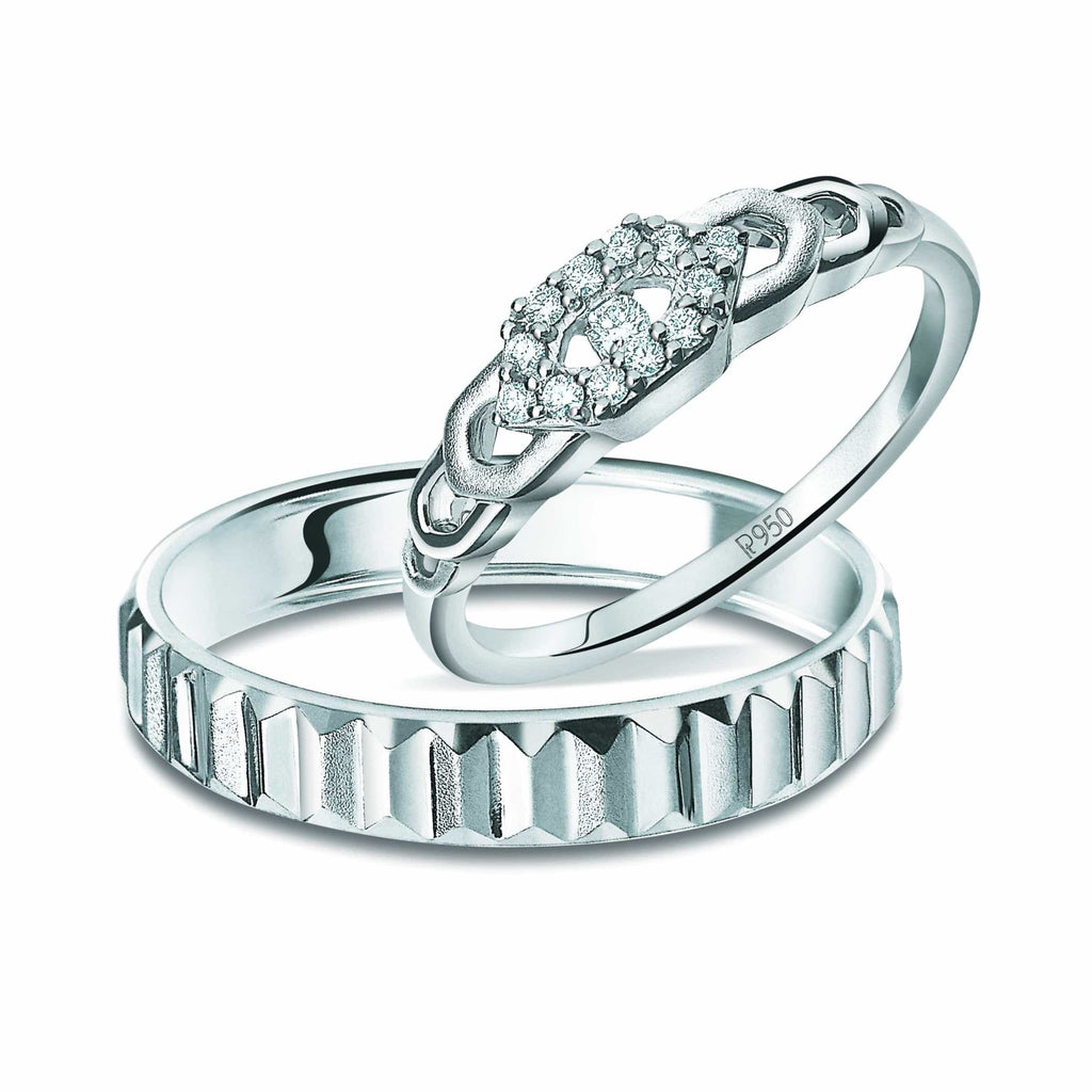 Jewelove™ Rings Designer Platinum Diamonds Couple Rings JL PT 931