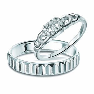 Jewelove™ Rings Designer Platinum Diamonds Couple Rings JL PT 931