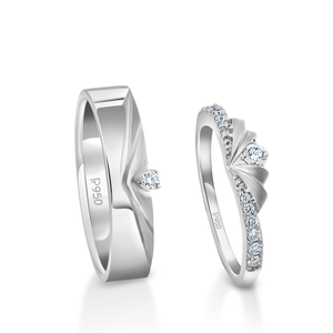 Jewelove™ Rings Designer Platinum Diamonds Rings for Couple JL PT 1260