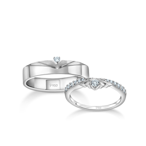 Jewelove™ Rings Designer Platinum Diamonds Rings for Couple JL PT 1260