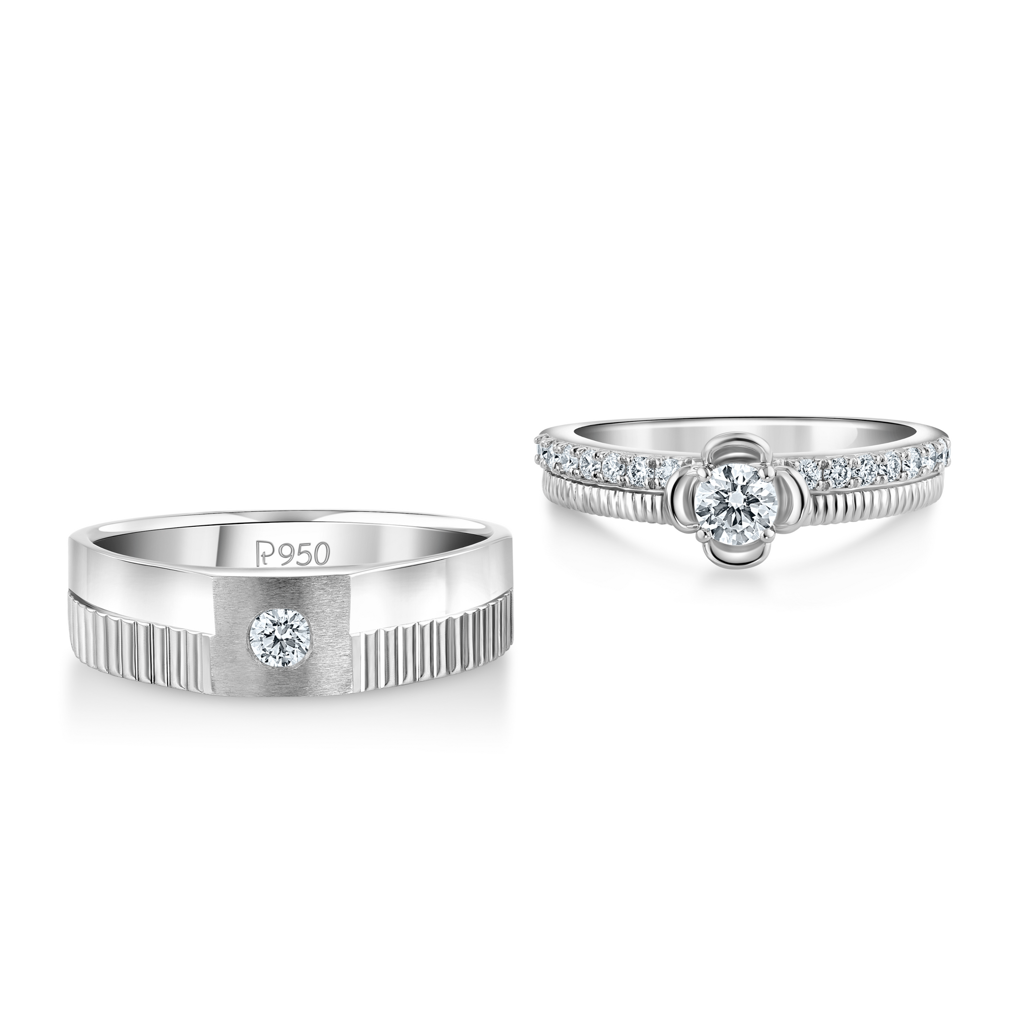 Jewelove™ Rings Designer Platinum Diamonds Rings for Couple JL PT 1262