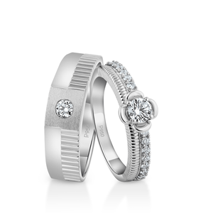 Jewelove™ Rings Designer Platinum Diamonds Rings for Couple JL PT 1262