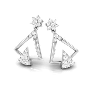 Jewelove™ Earrings Designer Platinum Earrings with Diamonds for Women JL PT E N-16