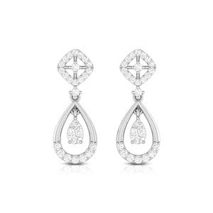 Jewelove™ Earrings SI IJ Designer Platinum Earrings with Diamonds for Women JL PT E N-44