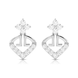 Jewelove™ Earrings SI IJ Designer Platinum Earrings with Diamonds for Women JL PT E N-48