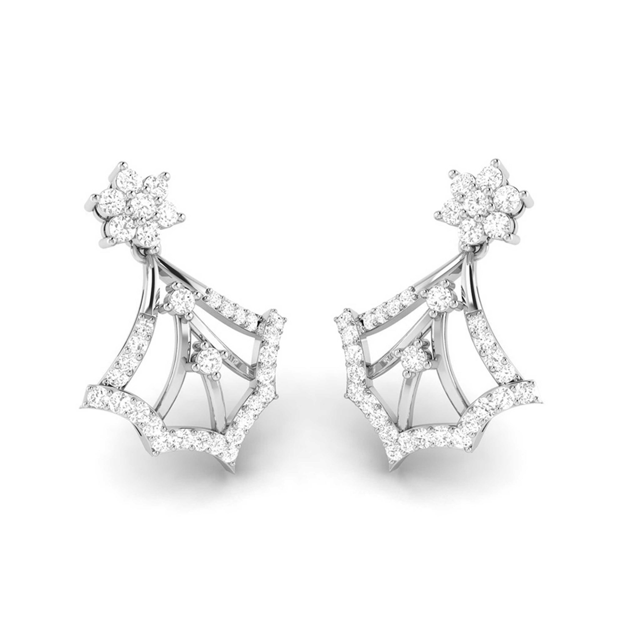 Jewelove™ Earrings Designer Platinum Earrings with Diamonds for Women JL PT E NK-40