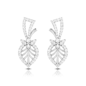 Jewelove™ Earrings SI IJ Designer Platinum Earrings with Diamonds for Women JL PT E NK-52