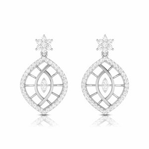 Jewelove™ Earrings SI IJ Designer Platinum Earrings with Diamonds JL PT E NK-63