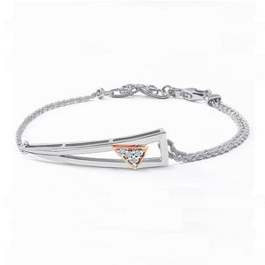 Jewelove™ Bangles & Bracelets Designer Platinum Evara Rose Gold Diamond Bracelet for Women JL PTB 759