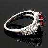 Jewelove™ Rings Designer Platinum Hear Ruby Diamond Ring for Women JL PT R8190