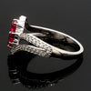 Jewelove™ Rings Designer Platinum Hear Ruby Diamond Ring for Women JL PT R8190