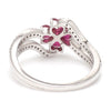 Jewelove™ Rings Designer Platinum Hear Ruby Diamond Ring for Women JL PT R8190