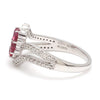 Jewelove™ Rings Designer Platinum Hear Ruby Diamond Ring for Women JL PT R8190