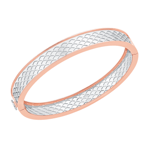 Jewelove™ Bangles & Bracelets Designer Platinum Kada with Rose Gold Edges for Men JL PTB 0284