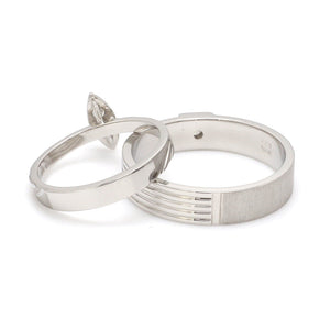 Jewelove™ Rings Designer Platinum Love Band Diamonds JL PT 1060