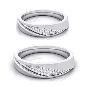 Jewelove™ Rings Both / SI IJ Designer Platinum Love Band Diamonds JL PT R-8013