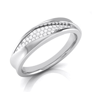 Jewelove™ Rings Men's Band only / SI IJ Designer Platinum Love Band Diamonds JL PT R-8013