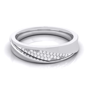 Jewelove™ Rings Women's Band only / SI IJ Designer Platinum Love Band Diamonds JL PT R-8013