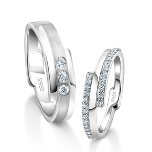 Jewelove™ Rings Designer Platinum Love Bands Diamonds Rings JL PT 1263