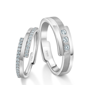 Jewelove™ Rings Designer Platinum Love Bands Diamonds Rings JL PT 1263