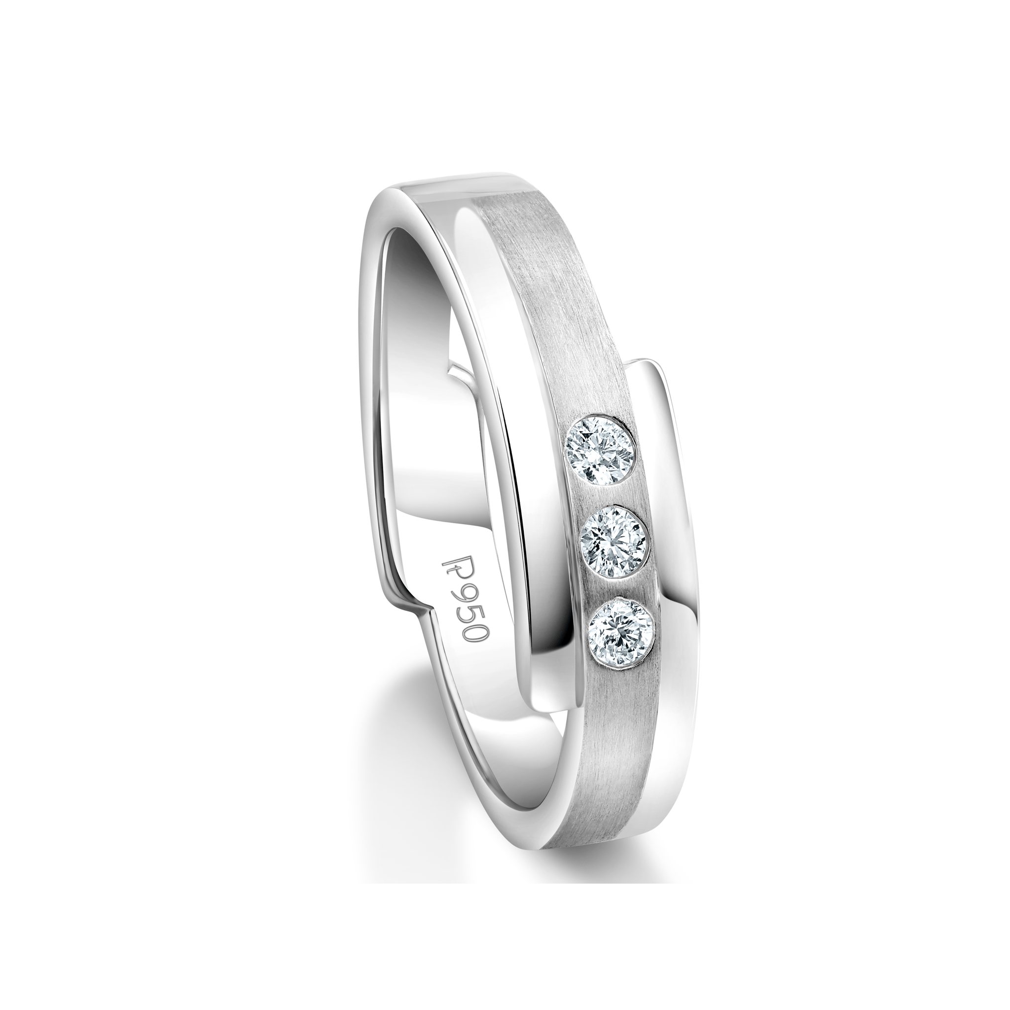 Jewelove™ Rings Designer Platinum Love Bands Diamonds Rings JL PT 1263