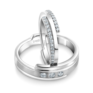 Jewelove™ Rings Designer Platinum Love Bands Diamonds Rings JL PT 1263