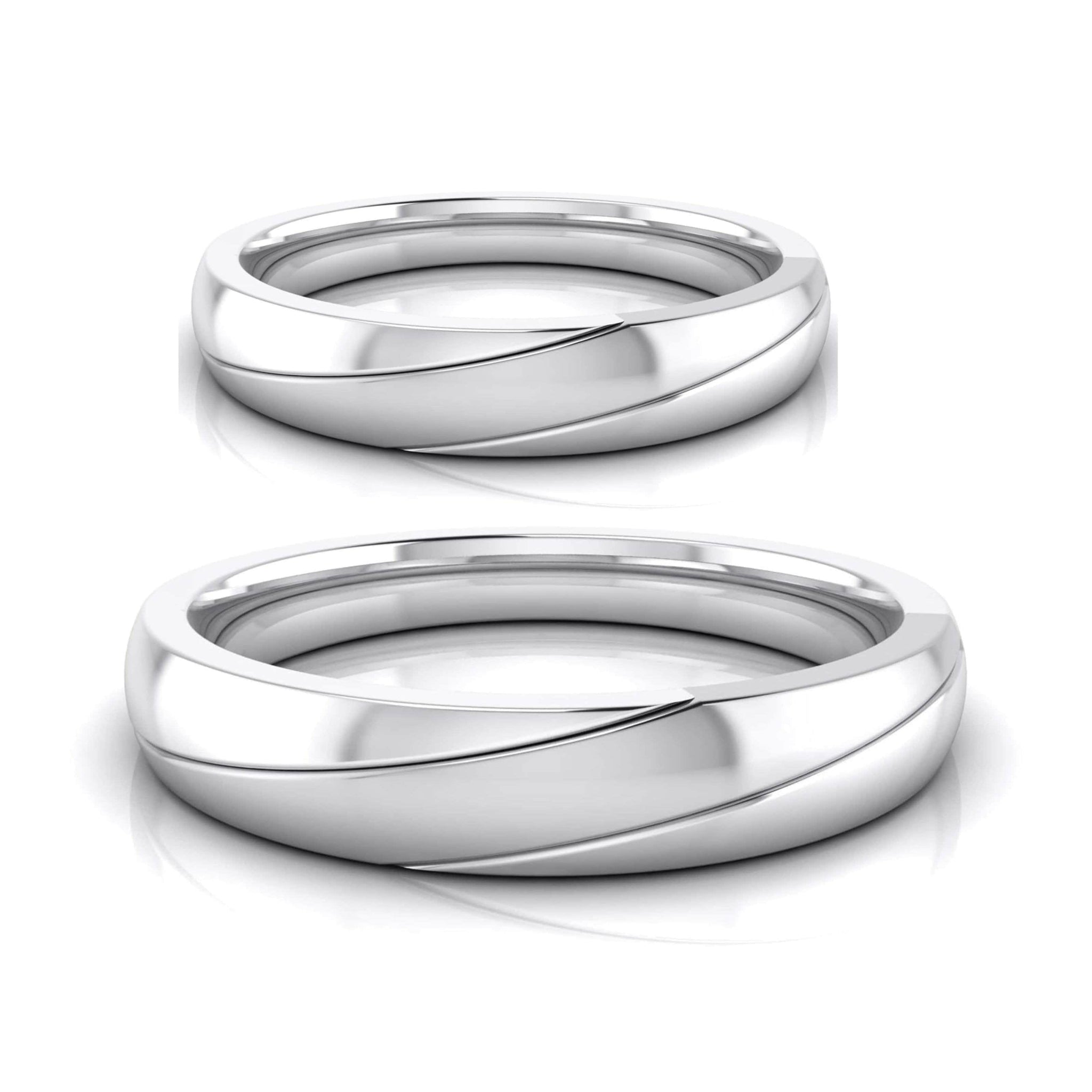 Jewelove™ Rings Both Designer Platinum Love Bands JL PT R-8045