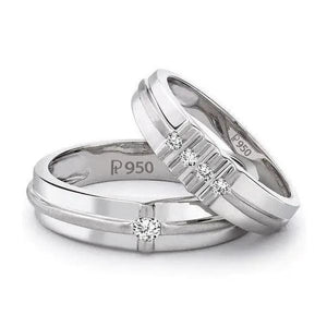 Jewelove™ Rings Both / SI IJ Designer Platinum Love Bands SJ PTO 117